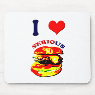 I Liebe Schwerwiegende Burger Mousepad