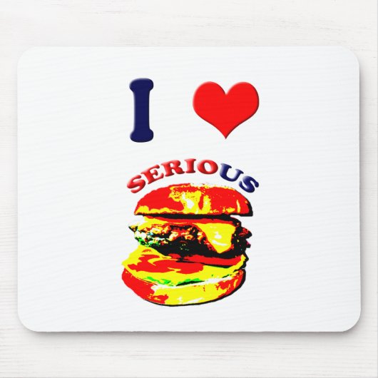 I Liebe Schwerwiegende Burger Mousepad (Vorne)