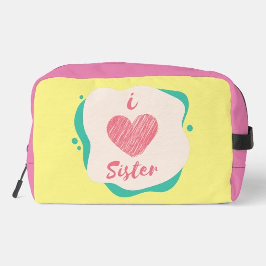 I Liebe Schwester Waschbeutel (Rückseite)