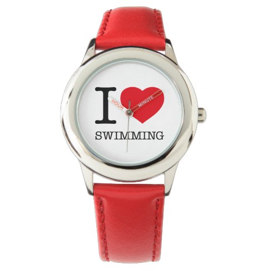 I LIEBE SCHWIMMEN ARMBANDUHR (Vorderseite)