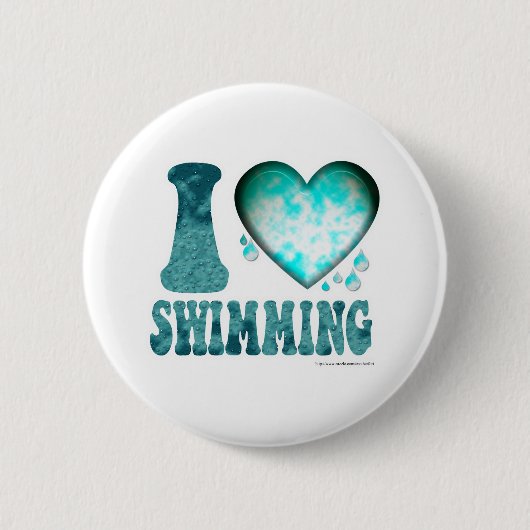 I Liebe Schwimmen Button (Vorderseite)