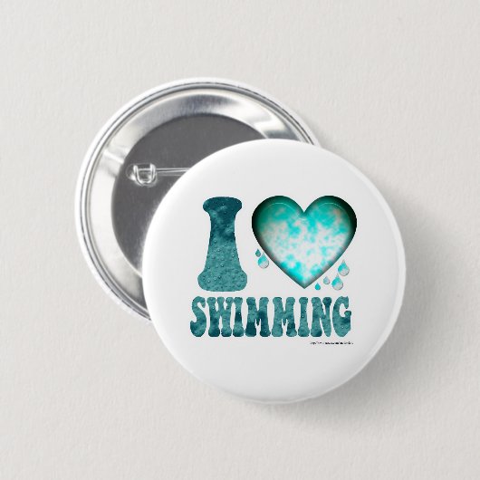 I Liebe Schwimmen Button (Vorne & Hinten)