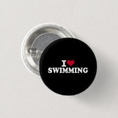 I Liebe schwimmen Button (Vorne & Hinten)
