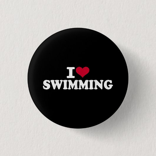 I Liebe schwimmen Button (Vorderseite)