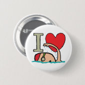 I Liebe Schwimmen Button (Vorne & Hinten)
