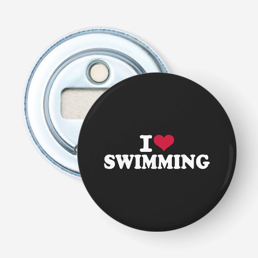 I Liebe schwimmen Flaschenöffner (Vorderseite)