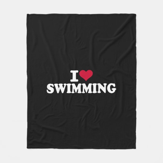 I Liebe schwimmen Fleecedecke (Vorderseite)