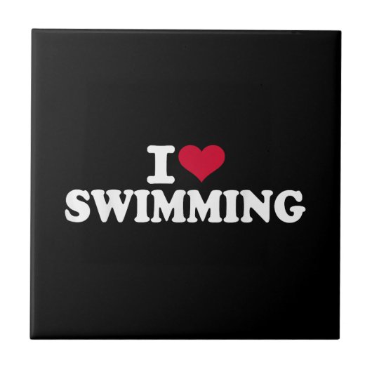 I Liebe schwimmen Fliese (Vorderseite)