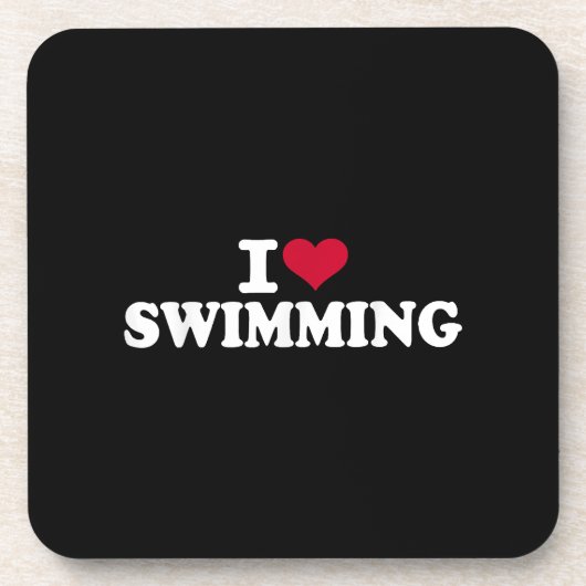 I Liebe schwimmen Getränkeuntersetzer (Vorderseite)