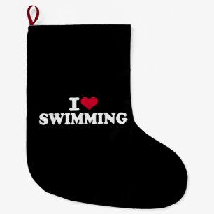 I Liebe schwimmen Großer Weihnachtsstrumpf