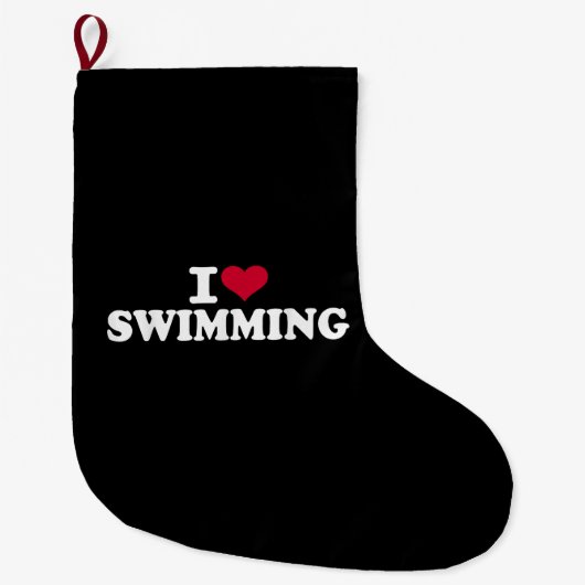 I Liebe schwimmen Großer Weihnachtsstrumpf (Vorderseite)