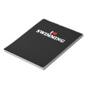 I Liebe Schwimmen - Herz Notizblock (Rotiert)
