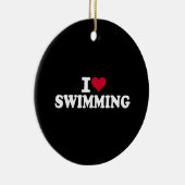 I Liebe schwimmen Keramik Ornament (Rechts)
