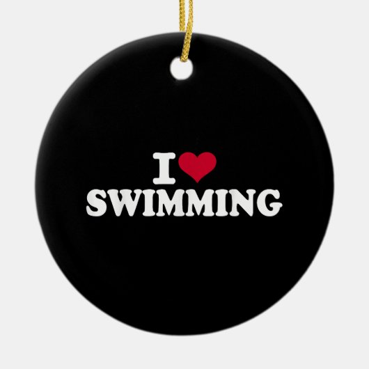 I Liebe schwimmen Keramik Ornament (Vorne)