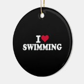 I Liebe schwimmen Keramik Ornament (Links)