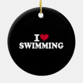 I Liebe schwimmen Keramik Ornament (Hinten)