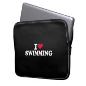 I Liebe schwimmen Laptopschutzhülle (Vorderseite Links)