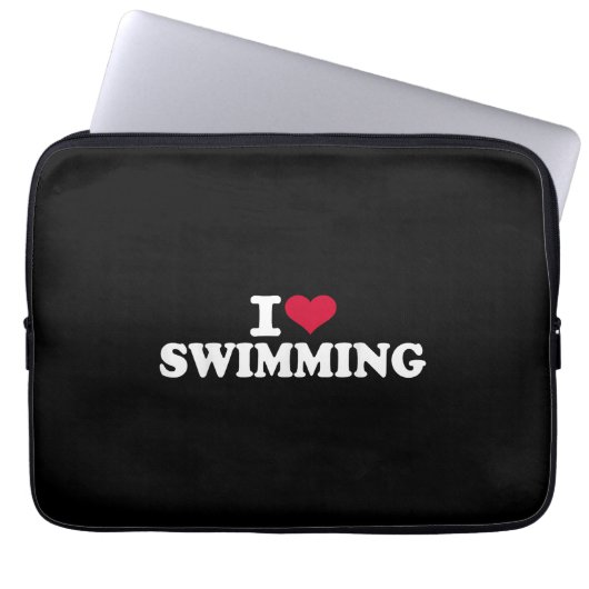 I Liebe schwimmen Laptopschutzhülle (Vorderseite)