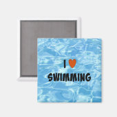 I Liebe Schwimmen Magnet (Vorderseite/Rückseite)
