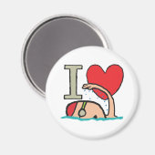 I Liebe Schwimmen Magnet (Vorderseite/Rückseite)