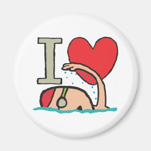 I Liebe Schwimmen Magnet