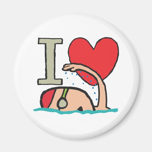 I Liebe Schwimmen Magnet (Vorne)