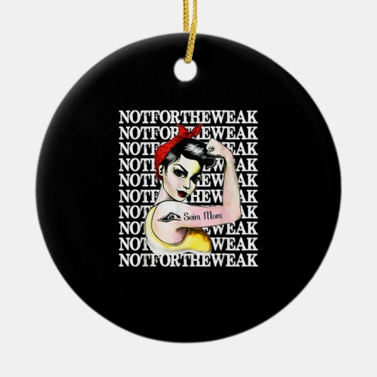 I Liebe Schwimmen - Mama nicht schwach Keramik Ornament (Vorne)