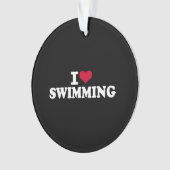 I Liebe schwimmen Ornament (Vorderseite)