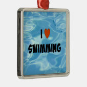 I Liebe Schwimmen Ornament Aus Metall (Rechts)