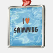 I Liebe Schwimmen Ornament Aus Metall (Links)