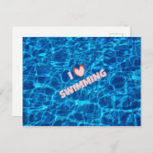 I Liebe Schwimmen Postkarte (Vorne/Hinten)
