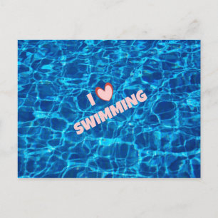 I Liebe Schwimmen Postkarte