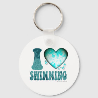 I Liebe Schwimmen Schlüsselanhänger