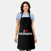 I Liebe schwimmen Schürze (Getragen)
