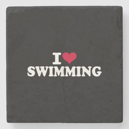 I Liebe schwimmen Steinuntersetzer (Vorderseite)