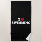 I Liebe schwimmen Strandtuch (Vorderseite)