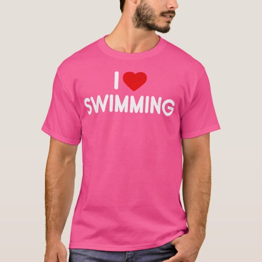 I Liebe Schwimmen T-Shirt (Vorderseite)