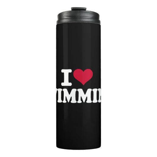 I Liebe schwimmen Thermosbecher (Vorderseite)