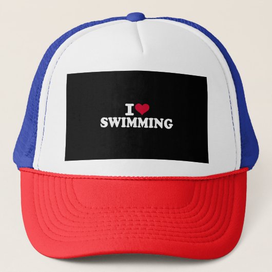 I Liebe schwimmen Truckerkappe (Vorderseite)