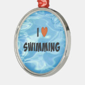 I Liebe Schwimmen von Metallschmuck Ornament Aus Metall (Links)