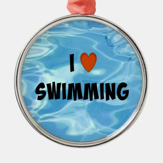 I Liebe Schwimmen von Metallschmuck Ornament Aus Metall (Vorne)