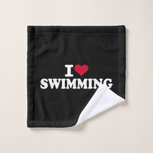 I Liebe schwimmen Waschlappen (Waschlappen)