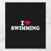 I Liebe schwimmen Weinetikett (Einzelnes Label)