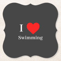 I Liebe Schwimmtypografie & Rotes Herz Dunkelgrau