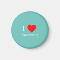 I Liebe Schwimmtypografie & Rotes Herz Minze Grün