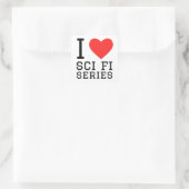 I Liebe sci fi Serie Quadratischer Aufkleber (Tasche)