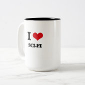 I Liebe Sci-FI Zweifarbige Tasse (Vorderseite Links)