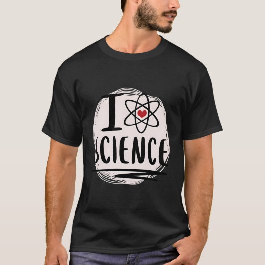 I Liebe Science Atom Symbol Bildung Er T-Shirt (Vorderseite)