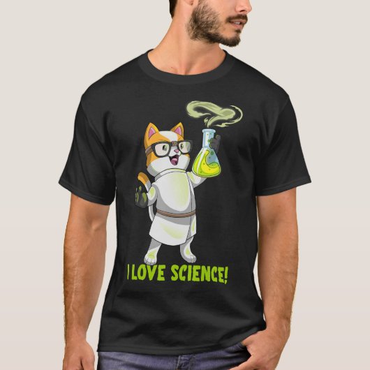 I Liebe Science Cat Chemie Niedlich Kation Pawsiti T-Shirt (Vorderseite)