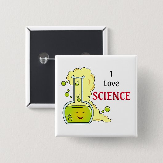 I Liebe Science Chemie Flasche Button (Vorne & Hinten)